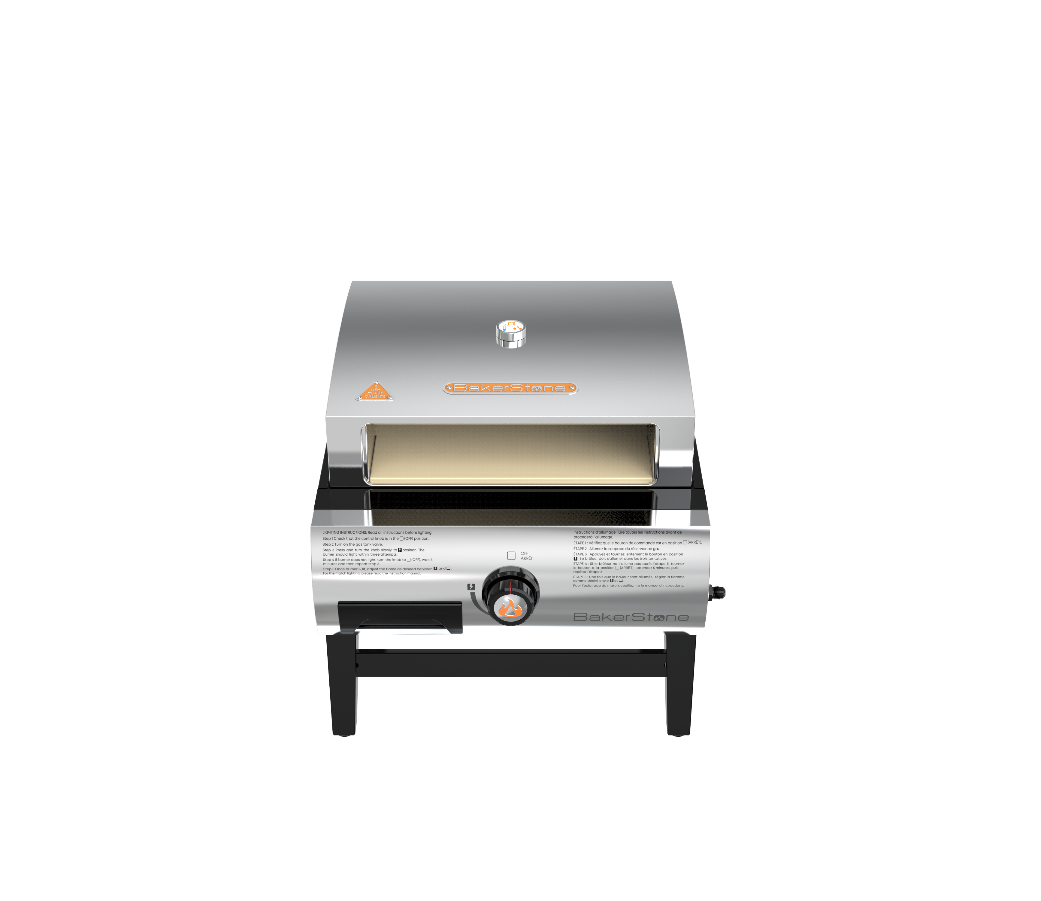 BakerStone Basic Series Portable Gas Oven Box on its included single-burner LP firebox (B-AJLNCDS-1-E-000)