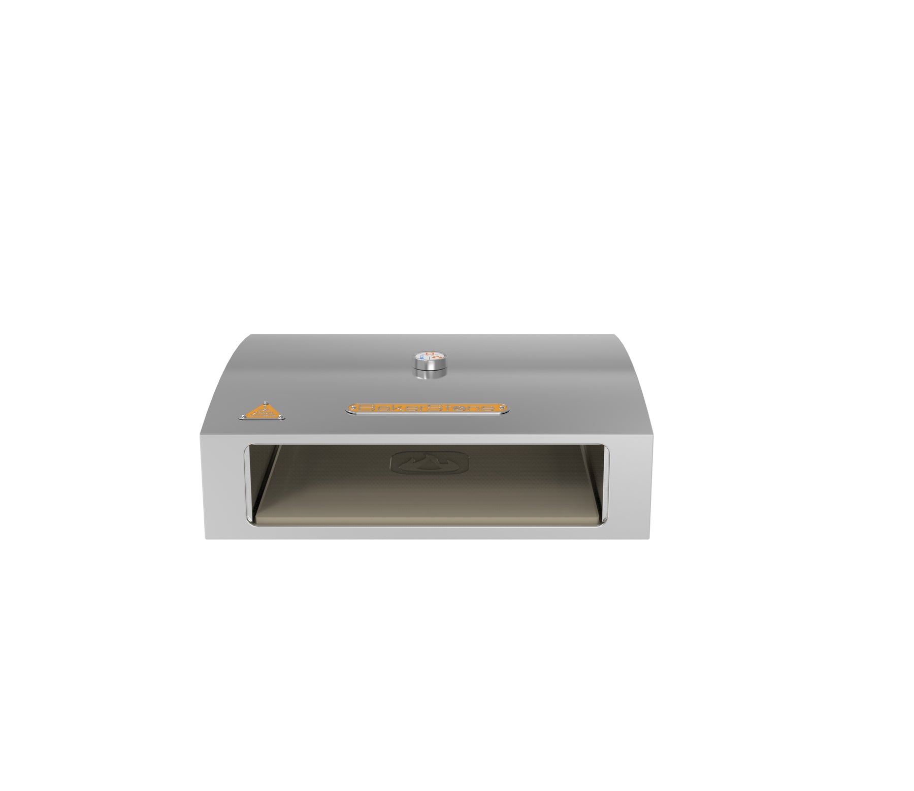 BakerStone Basic Stainless Steel Pizza Oven Box Kit, modelo B-ADXXX-1-E-000, mostrado solo en la imagen de referencia del fabricante