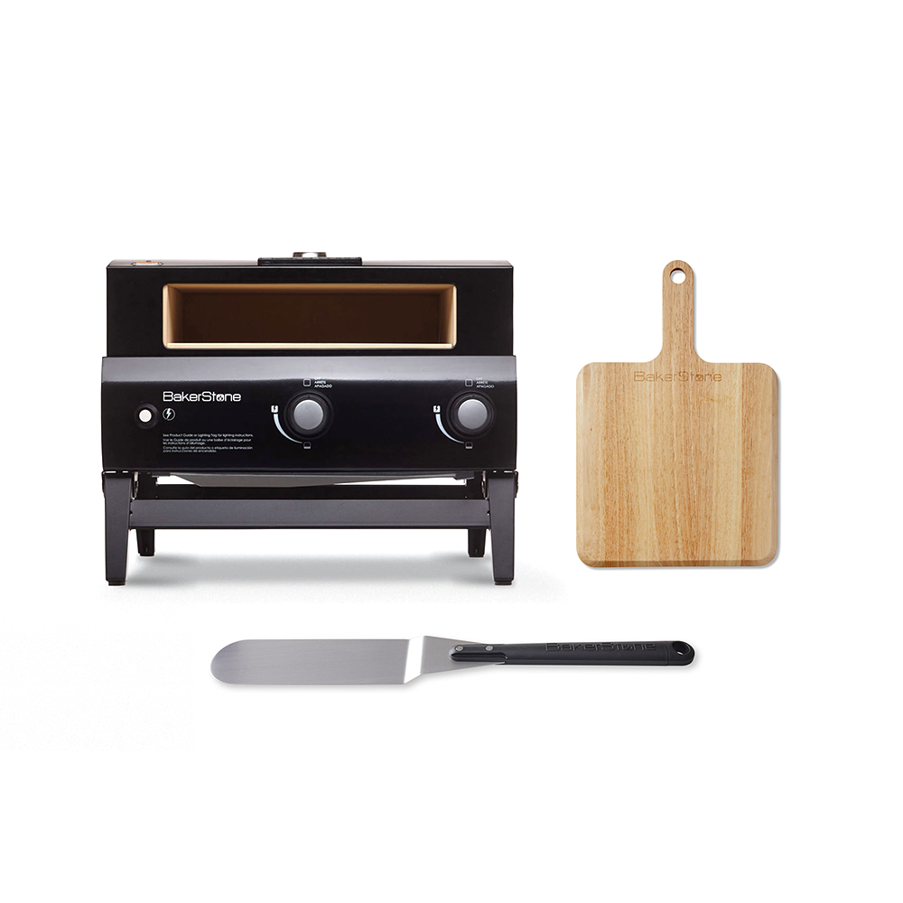 BakerStone Original Series O-AJLBD-E-000 oven and its listed wooden peel and turner