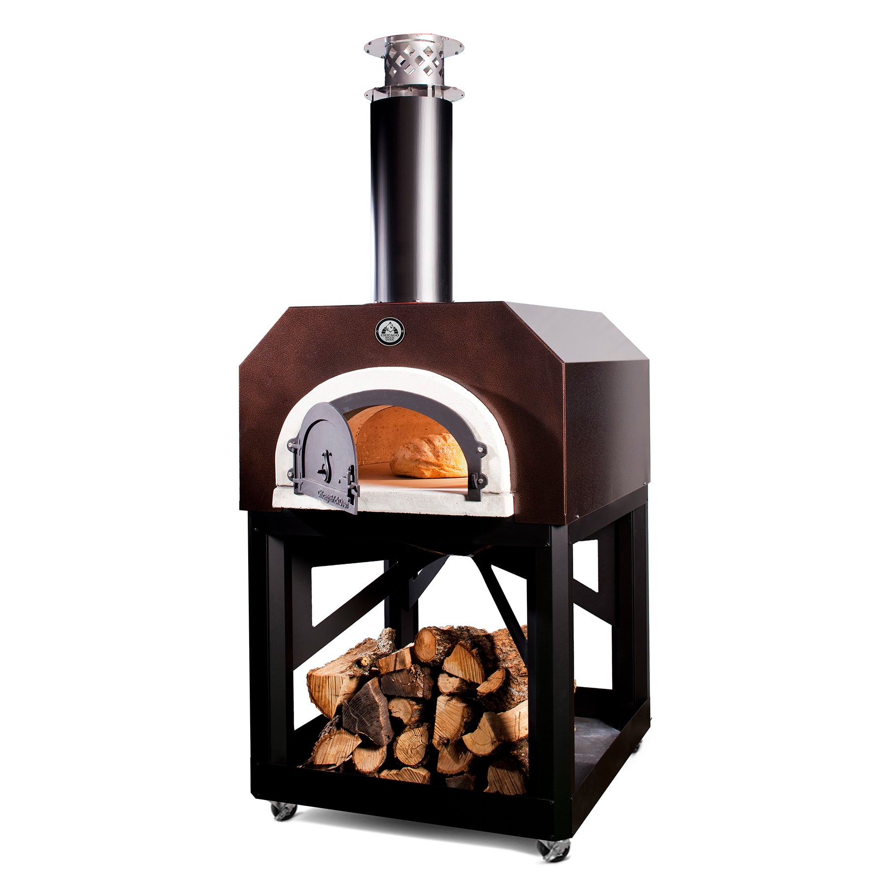 Chicago Brick Oven CBO 750 Mobile oven and cart in Copper Vein finish