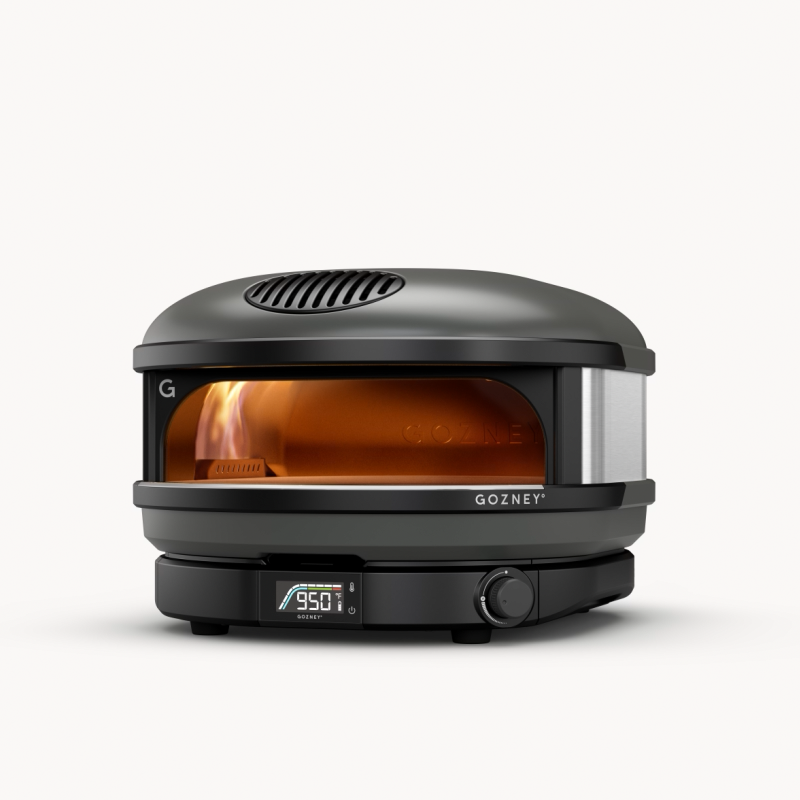 Gozney Arc Off Black propane oven with its digital temperature display