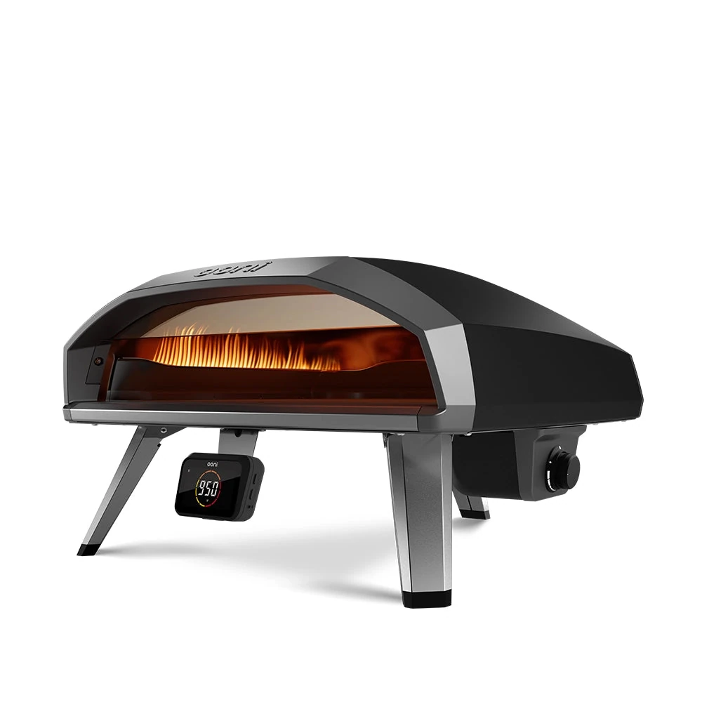 Ooni Koda 2 Pro in Foundry Black with temperature hub and standard stone